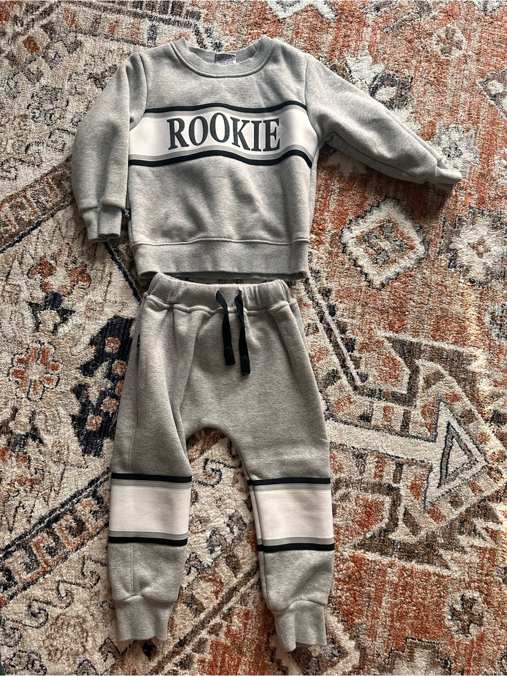 Olive + Scout Rookie Logo Grey Kids Sweatshirt & Joggers Set